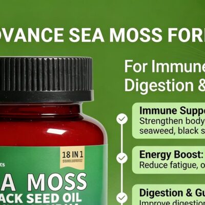Herbal-Biotics Sea Moss Complex – Black Seed Oil, Ashwagandha & Ginger (120 Capsules)