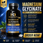 Magnesium Glycinate 500mg with Vitamin D3, B6 & Black Pepper - 120 Capsules | Free Delivery