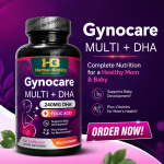 Herbal-Biotics Gynocare Multi + DHA 240mg | Prenatal Multivitamin with Folic Acid | 120 Capsules