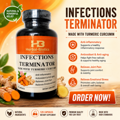 Infections Terminator Dietary Supplement - 120 Capsules | Free Dlivery