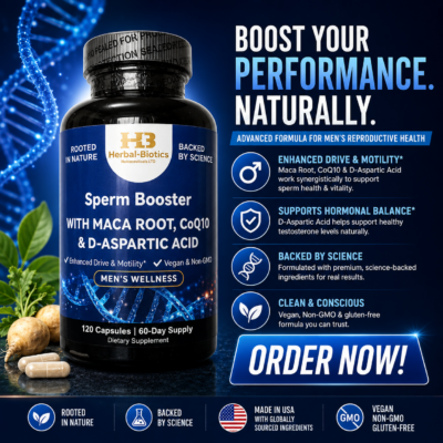 Sperm Booster with Maca Root, CoQ10 & D-Aspartic Acid - Men's Wellness Supplement